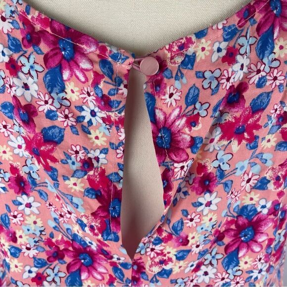 BeBop Ruffle Pink Floral Print Romper W/ Allover Print & Ruffled Hem SIZE M - Picture 6 of 8